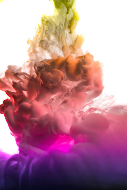 istock Acrylic colors and ink in water. Abstract frame background. Isolated on white 854954512