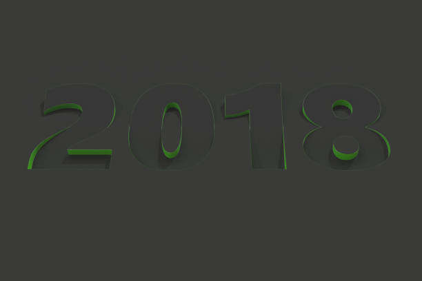 istock 2018 number bas-relief on black surface with green sides 854964296