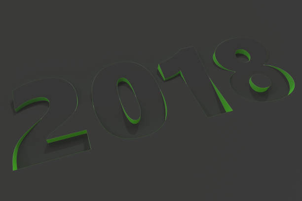 istock 2018 number bas-relief on black surface with green sides 854964394