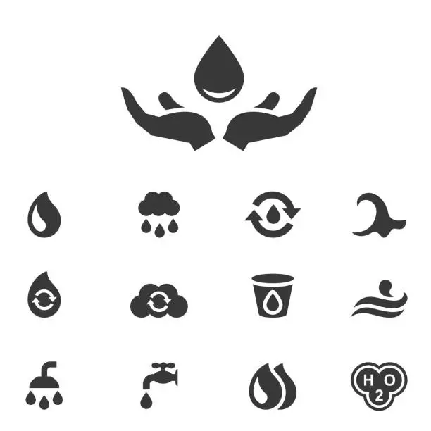 Vector illustration of Water icon set