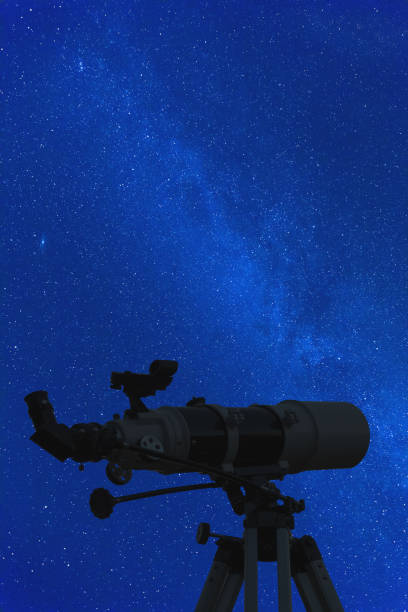 istock Silhouette of a telescope with starry background. Elements of this image are my work. 854968242