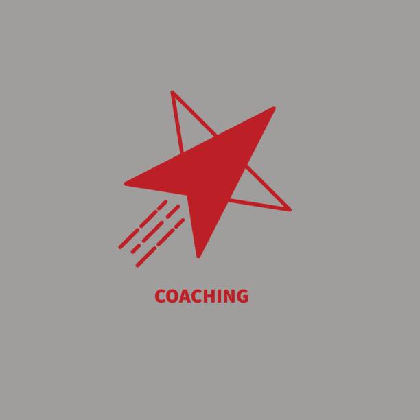 icon coaching Logo, icon coaching. Vector red star flying up aspire logo stock illustrations