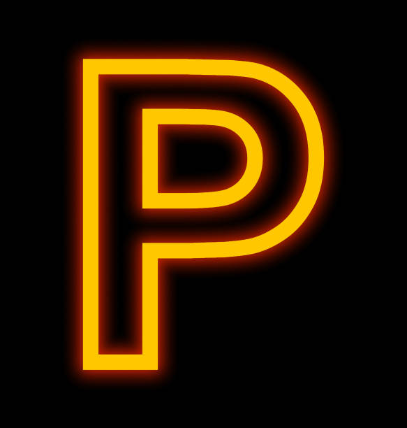 istock letter P neon lights outlined isolated on black 854972046