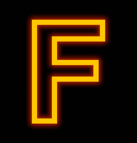 istock letter F neon lights outlined isolated on black 854972696