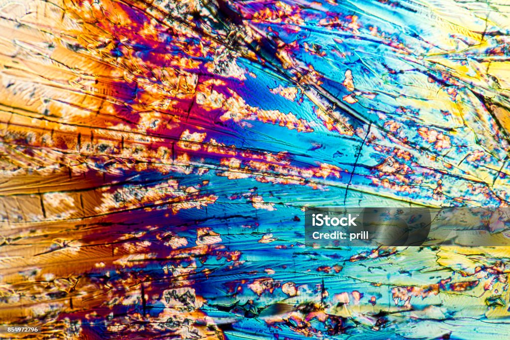 microscopic Xylose crystals microscopic Xylose crystals illuminated with polarized light Abstract Stock Photo