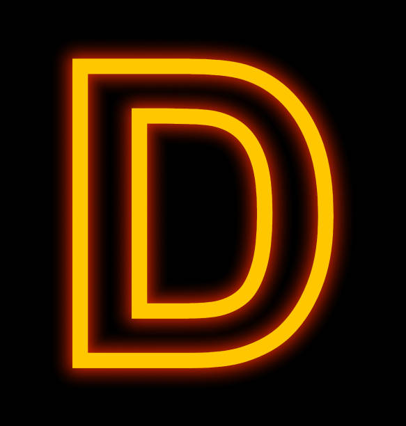 istock letter D neon lights outlined isolated on black 854972820