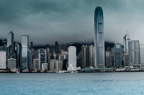 Dark Day in Hong Kong stock photo