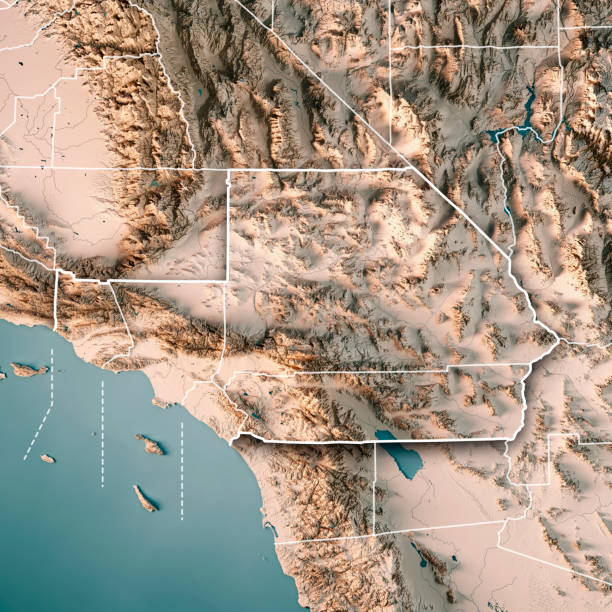 istock Greater Los Angeles Area USA 3D Render Topographic Map Neutral Border 854984430