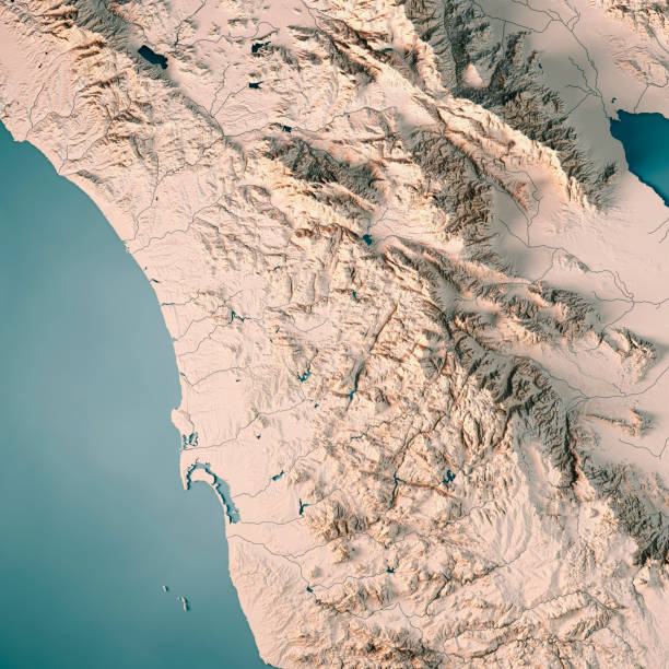 istock San Diego County California USA 3D Render Topographic Map Neutral 854984638