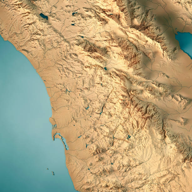 istock San Diego County California USA 3D Render Topographic Map 854985036