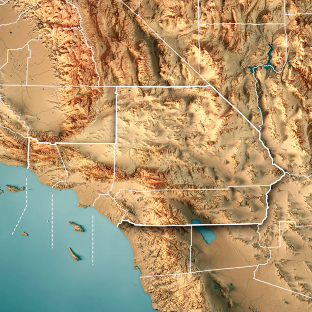 istock Greater Los Angeles Area USA 3D Render Topographic Map Border 854985310