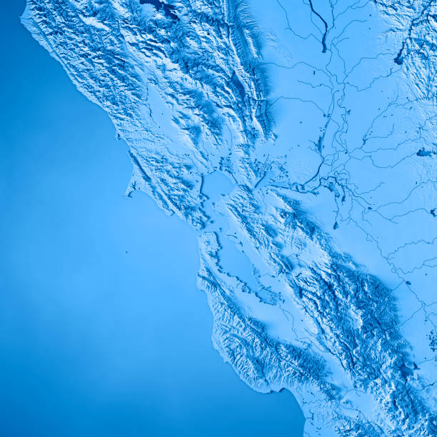 istock San Francisco Bay Area USA 3D Render Topographic Map Blue 854987730