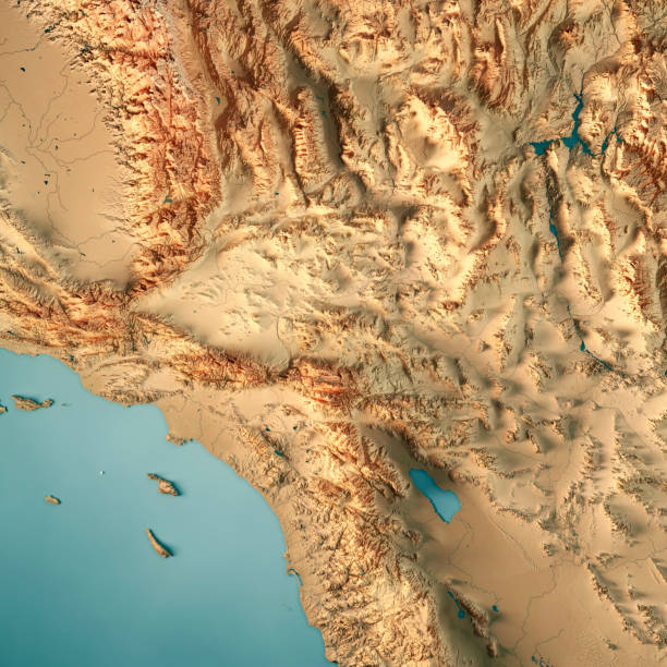 istock Greater Los Angeles Area USA 3D Render Topographic Map 854988028