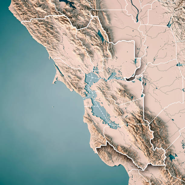 istock San Francisco Bay Area USA 3D Render Topographic Map Neutral 854988152