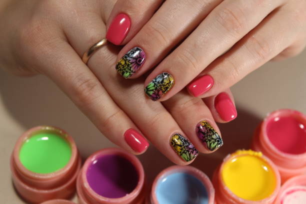 istock Summer manicure design and gel varnishes 854989258