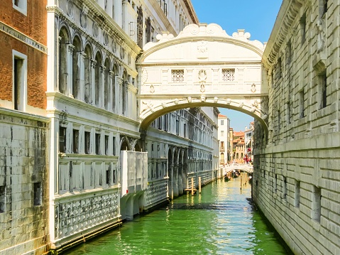 Famous Bridge of Sighs or Ponte dei Sospiri. Venice, Italy