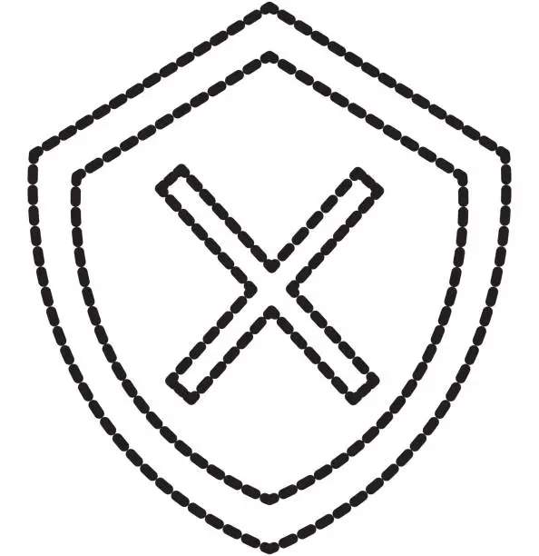 Vector illustration of shield protect error guarantee system emblem