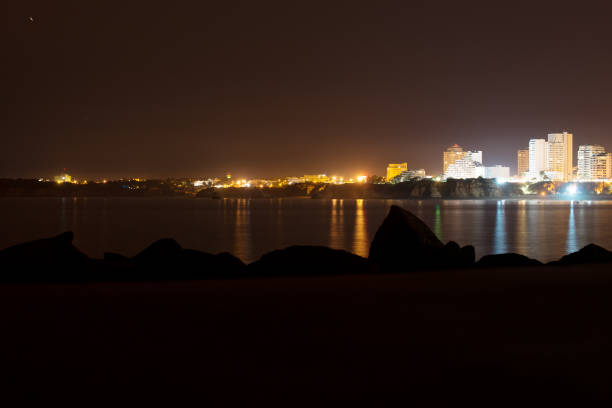 istock Night Portimao from the sea side. 854995924