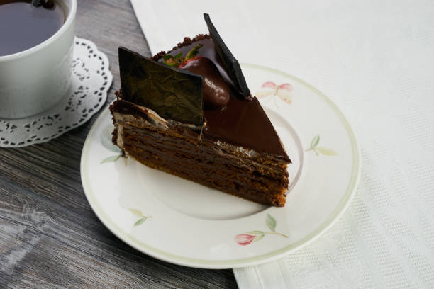 istock Slice of chocolate cake with fresh strawberry 854999024
