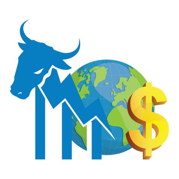 금융 월스트리트 황소 세계 돈 - bull bear stock market new york stock exchange stock illustrations