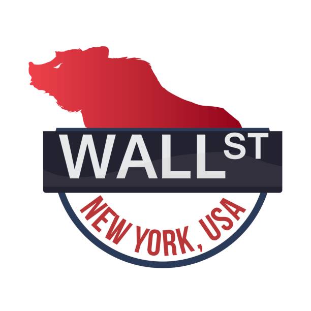 illustrazioni stock, clip art, cartoni animati e icone di tendenza di wall street new york orso - bull bear stock market new york stock exchange