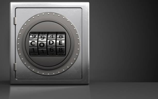 3d metal safe safe - night deposit box imagens e fotografias de stock