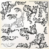 istock Calligraphic vector vintage design elements and swirls 855019182