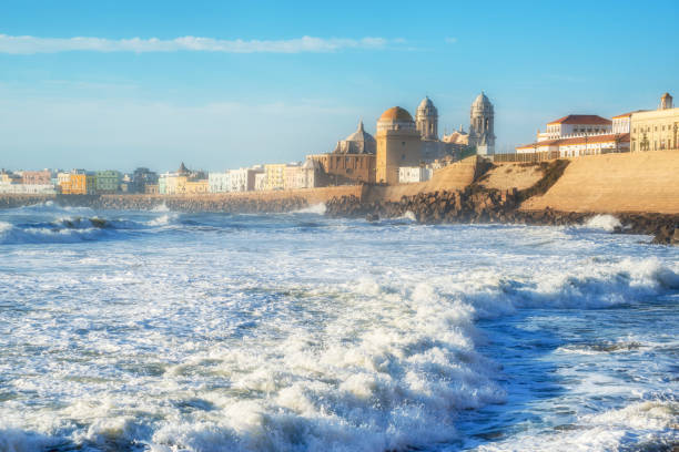 istock Cadiz. The waves on the winter Atlantic Ocean. Spain 855019356