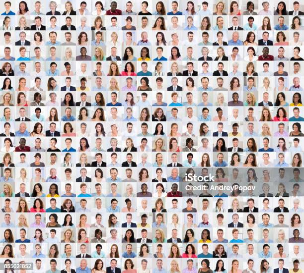 Collage Of A Smiling People Stock Photo - Download Image Now - Human Face, People, Composite Image