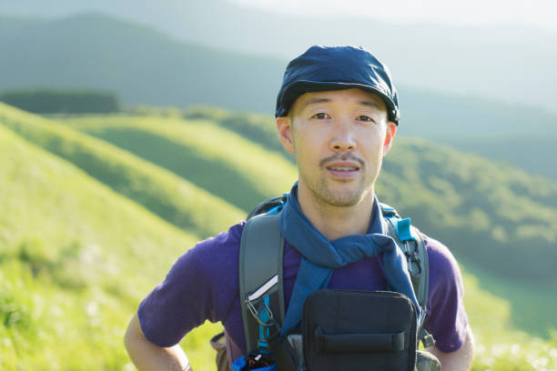 Man enjoy hiking in the Soni Plateau in japan