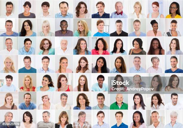 Collage Of Smiling People Stock Photo - Download Image Now - Composite Image, People, Multiracial Group