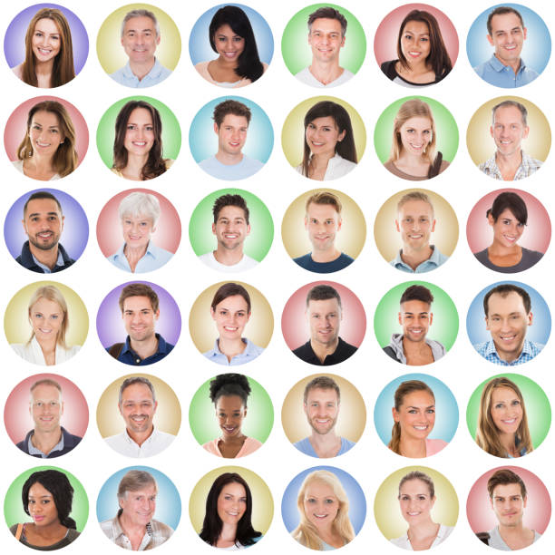 istock Group Of People On Colored Background 855026592