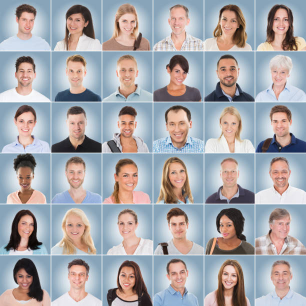 istock Collage Of People On Blue Background 855026868