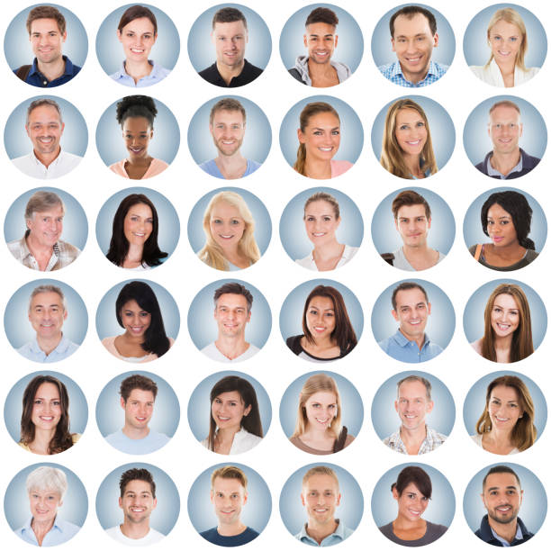 istock Collage Of People On Blue Background 855027394
