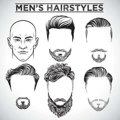 vector of men hairstyles