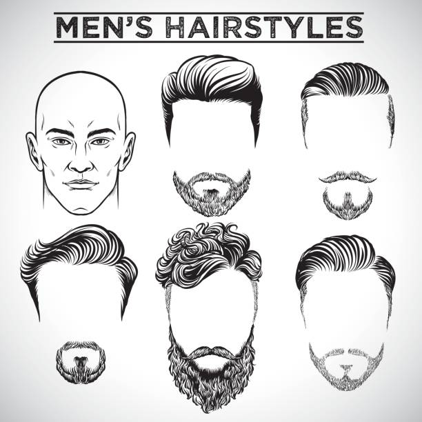 men hairstyles vector of men hairstyles gentlemens club stock illustrations