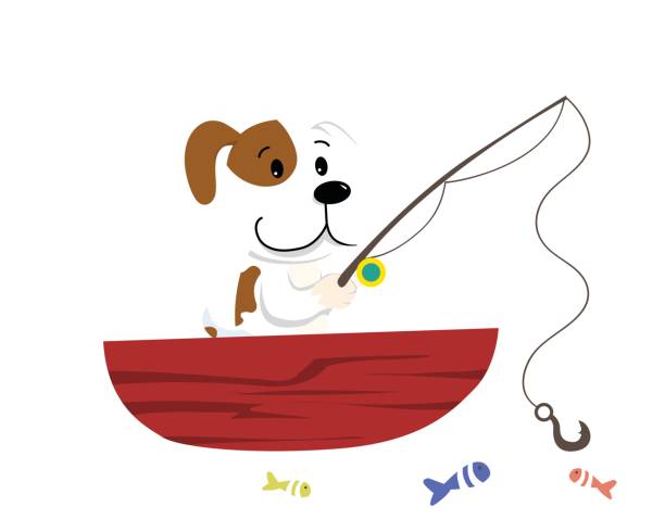 Cute Isolated Fisherman Dog Character Illustration Stock Illustration -  Download Image Now - Dog, Fishing, Puppy - iStock