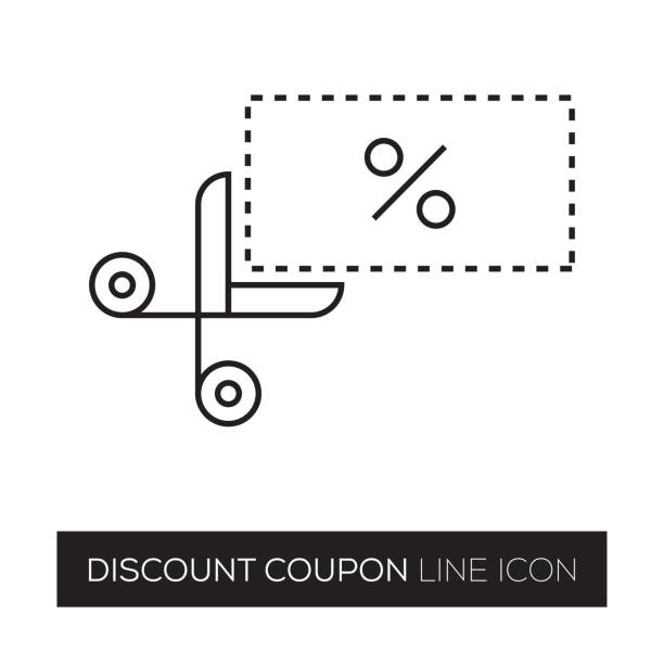 ilustrações, clipart, desenhos animados e ícones de ícone de linha de cupom de desconto - price tag label gift tag symbol