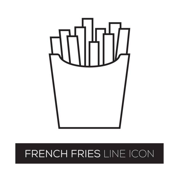 illustrations, cliparts, dessins animés et icônes de icône de ligne français fries - cream ice symbol french fries