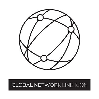 GLOBAL NETWORK LINE ICON