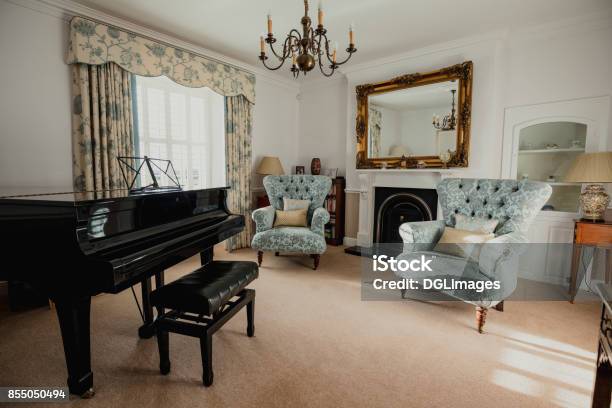 Empty Music Room Stock Photo - Download Image Now - Tradition, Living Room, Home Interior