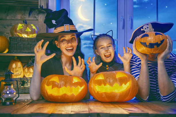 istock family celebrating Halloween 855053468