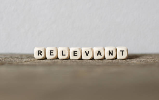 istock Word RELEVANT made with wood building blocks 855054456