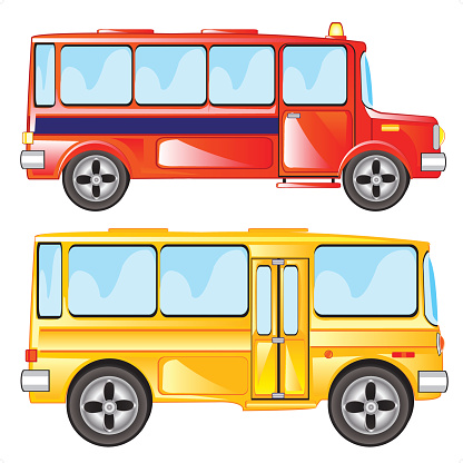 Vector illustration two buses on white background is insulated