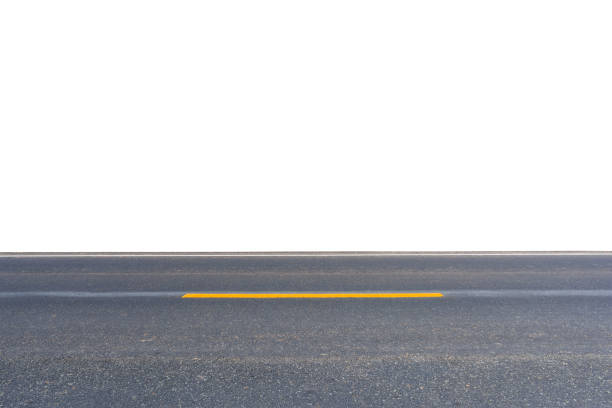 istock Asphalt road isolated on white background.  This has clipping path. 855065832