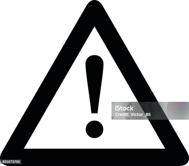 Attention Icon Black Minimalist Icon Isolated On White Background Stock Illustration - Download Image Now