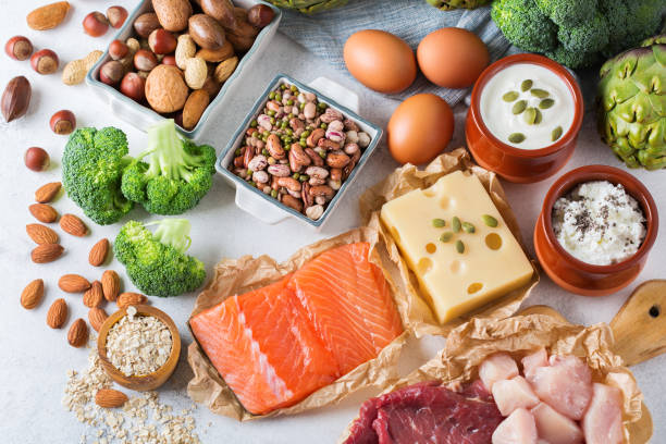istock Assortment of healthy protein source and body building food 855073766