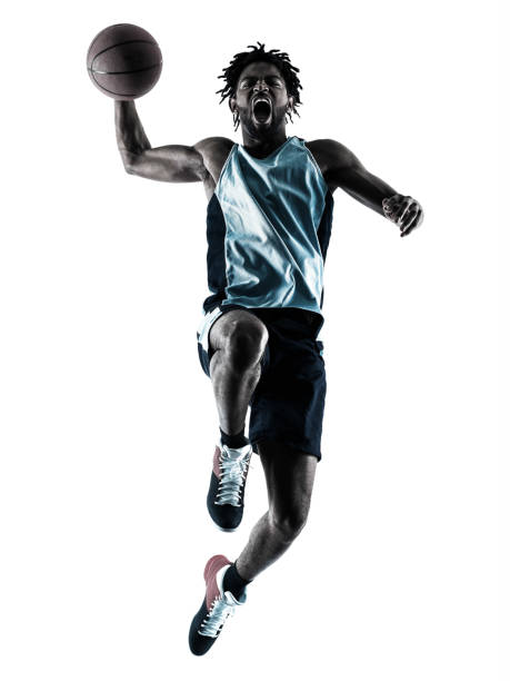 basketball player man isolated silhouette shadow