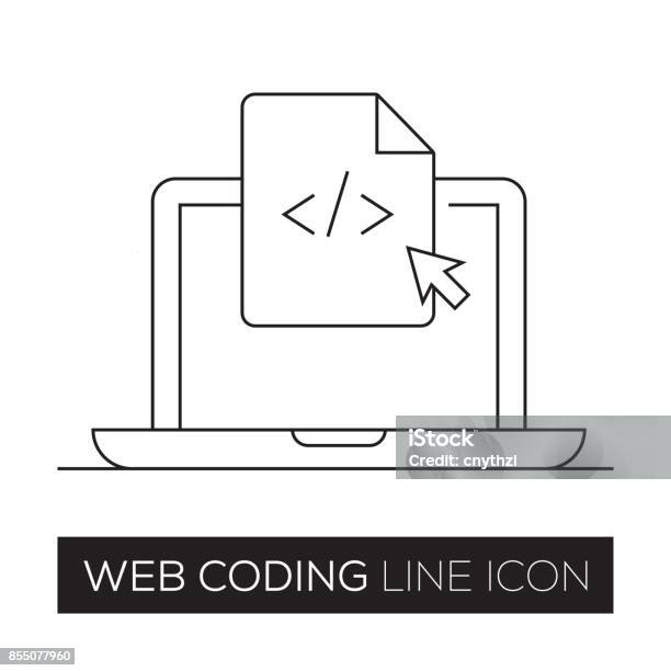 Web Coding Line Icon Stock Illustration - Download Image Now - Business ...