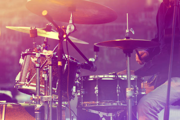 istock Playing drums on a rock concert 855080788